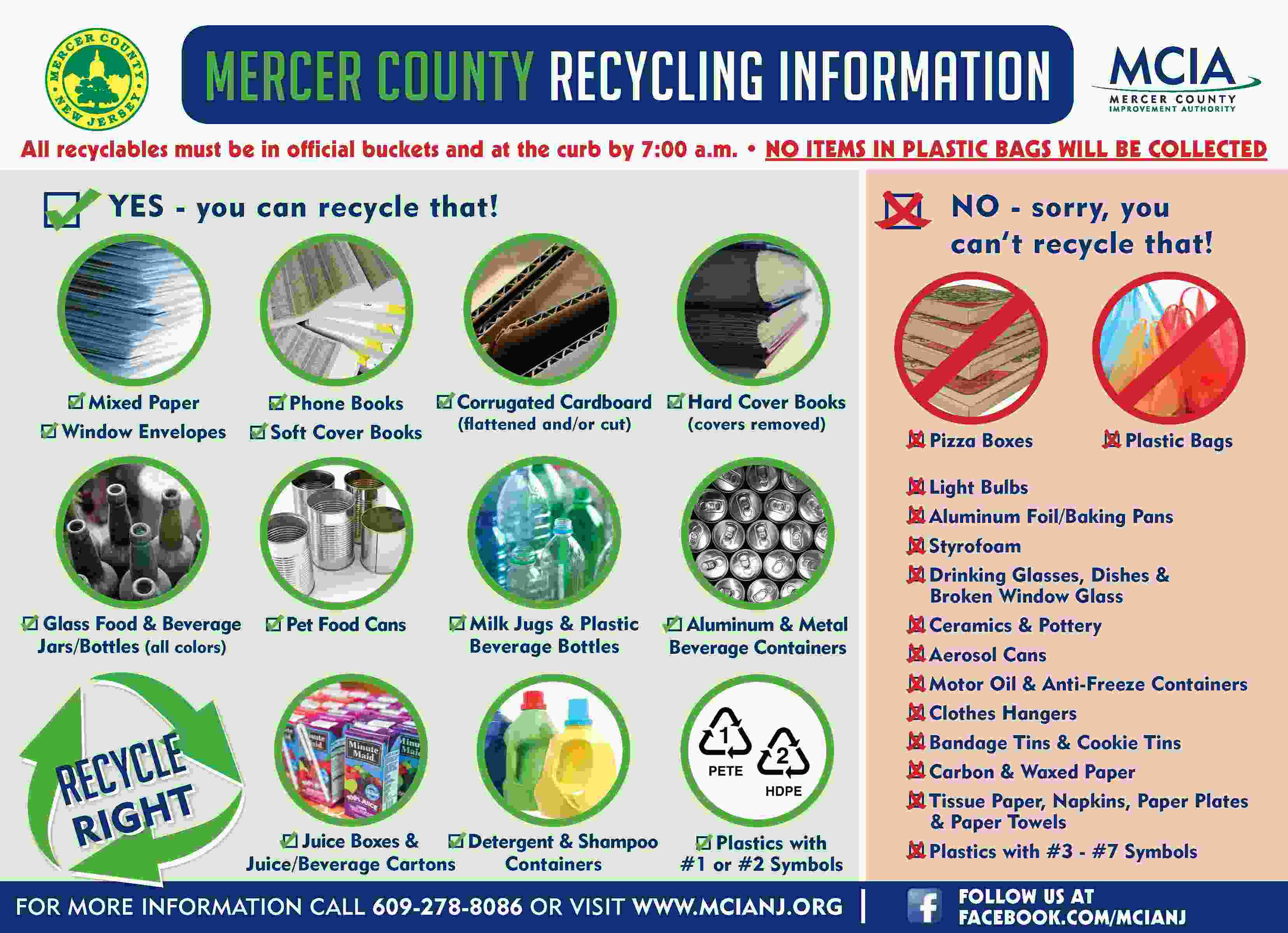 Recycling Schedule Mercer County NJ Improvement Authority